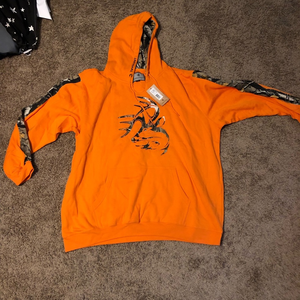 Legendary orange pull over hoodie